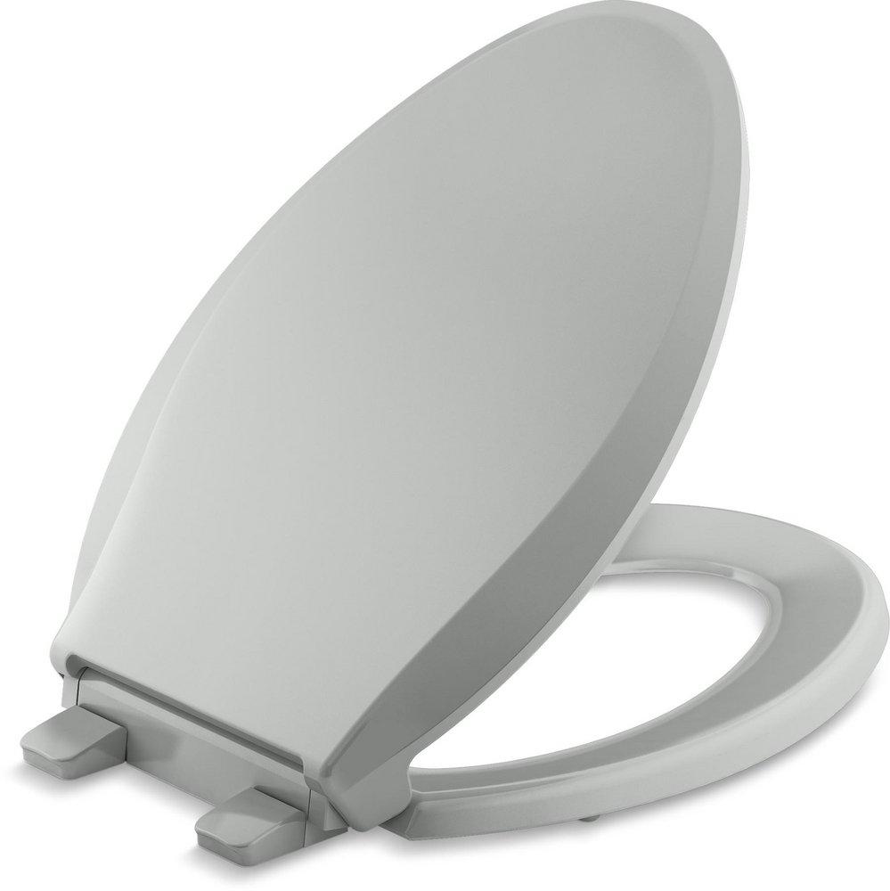 KOHLER Ice&trade; Grey Elongated Closed Front Toilet Seat 