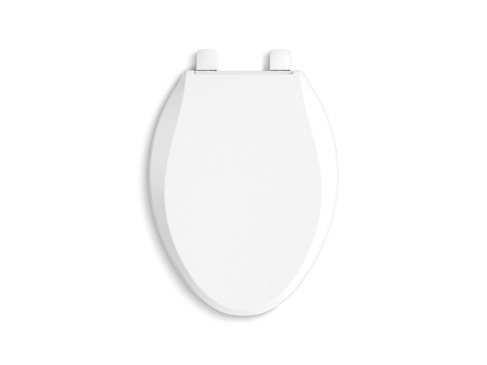 KOHLER White Elongated Closed-Front Toilet Seat with Soft Close and Quick Release 