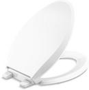 Elongated Closed-Front Toilet Seat with Soft Close and Quick Release in White