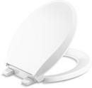 Round Closed Front Toilet Seat with Cover in White 