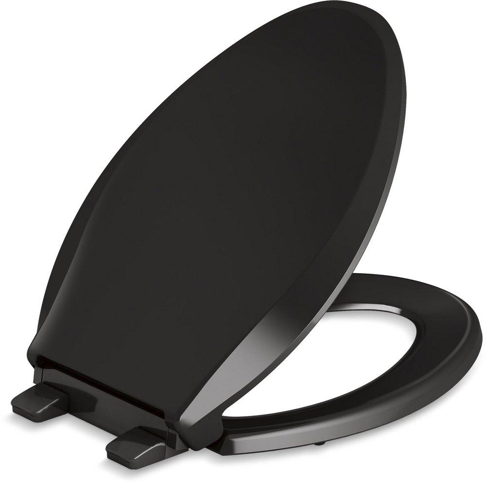 Elongated Closed Front Toilet Seat with Cover in Black Black™ 