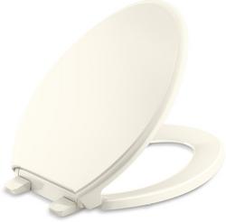 Elongated Closed Front Toilet Seat in Biscuit