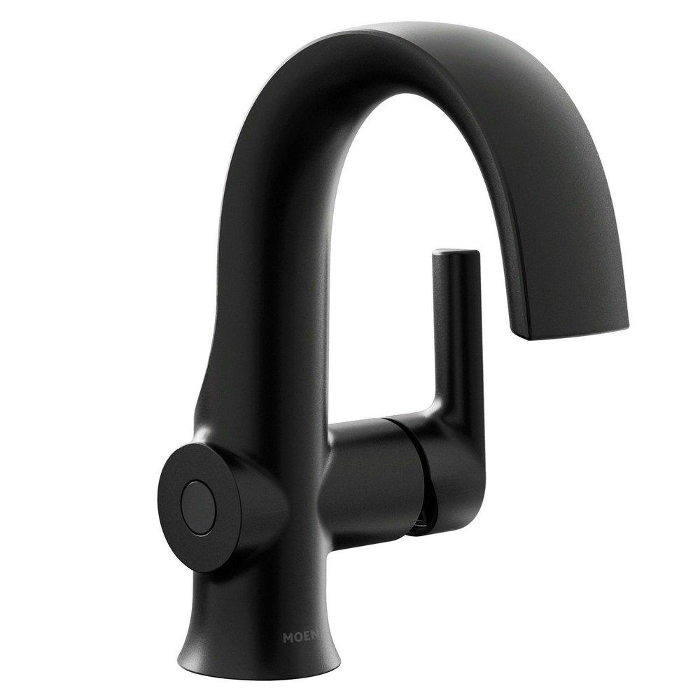 Single Handle Monoblock Bathroom Sink Faucet in Matte Black 