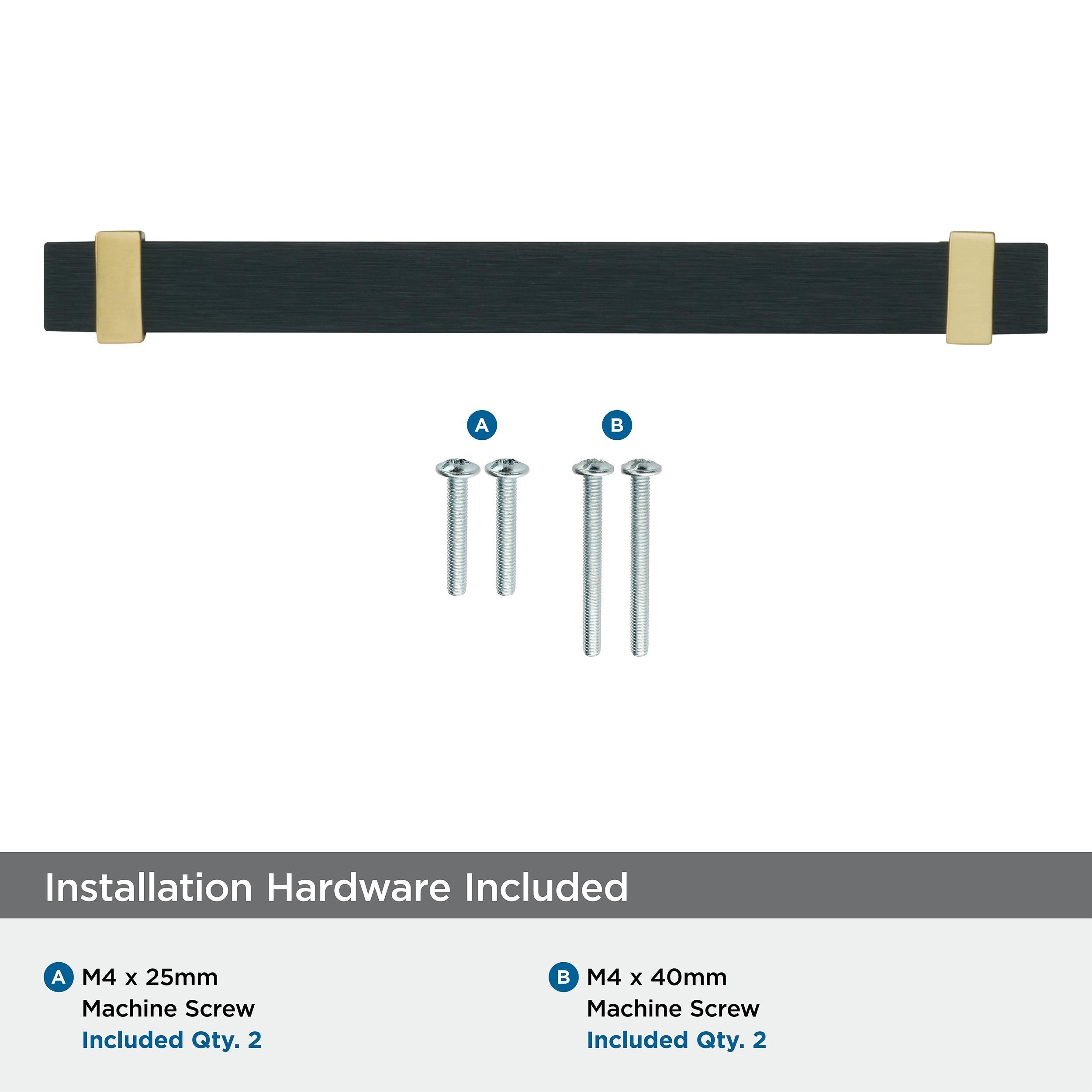 6-5/16 C-C BAR PULL BRUSHED MATTE BLACK/BRUSH GOLD *OVERTON 