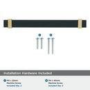 6-5/16 C-C BAR PULL BRUSHED MATTE BLACK/BRUSH GOLD *OVERTON 