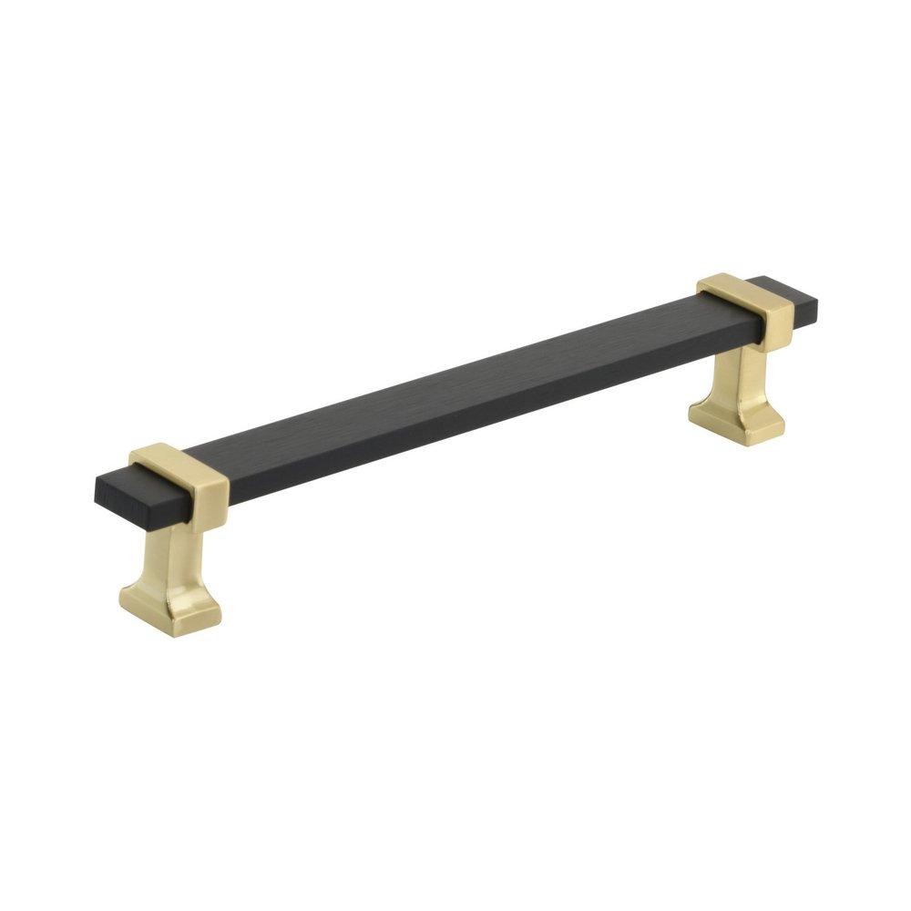 6-5/16 C-C BAR PULL BRUSHED MATTE BLACK/BRUSH GOLD *OVERTON 
