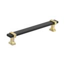 6-5/16 in. Center-to-Center Bar Pull in Brushed Matte Black/Brushed Gold