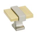 1-3/8 in. Square Cabinet Knob in Brushed Gold/Satin Nickel