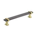 OVERTON 6-5/16 IN 160 MM CENTER-TO-CENTER BLACK CHROME/BRUSHED GOLD CABINET PULL 
