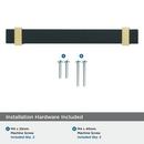 OVERTON 5-1/16 IN 128 MM CENTER-TO-CENTER BRUSHED MATTE BLACK/BRUSHED GOLD CABINET PULL 