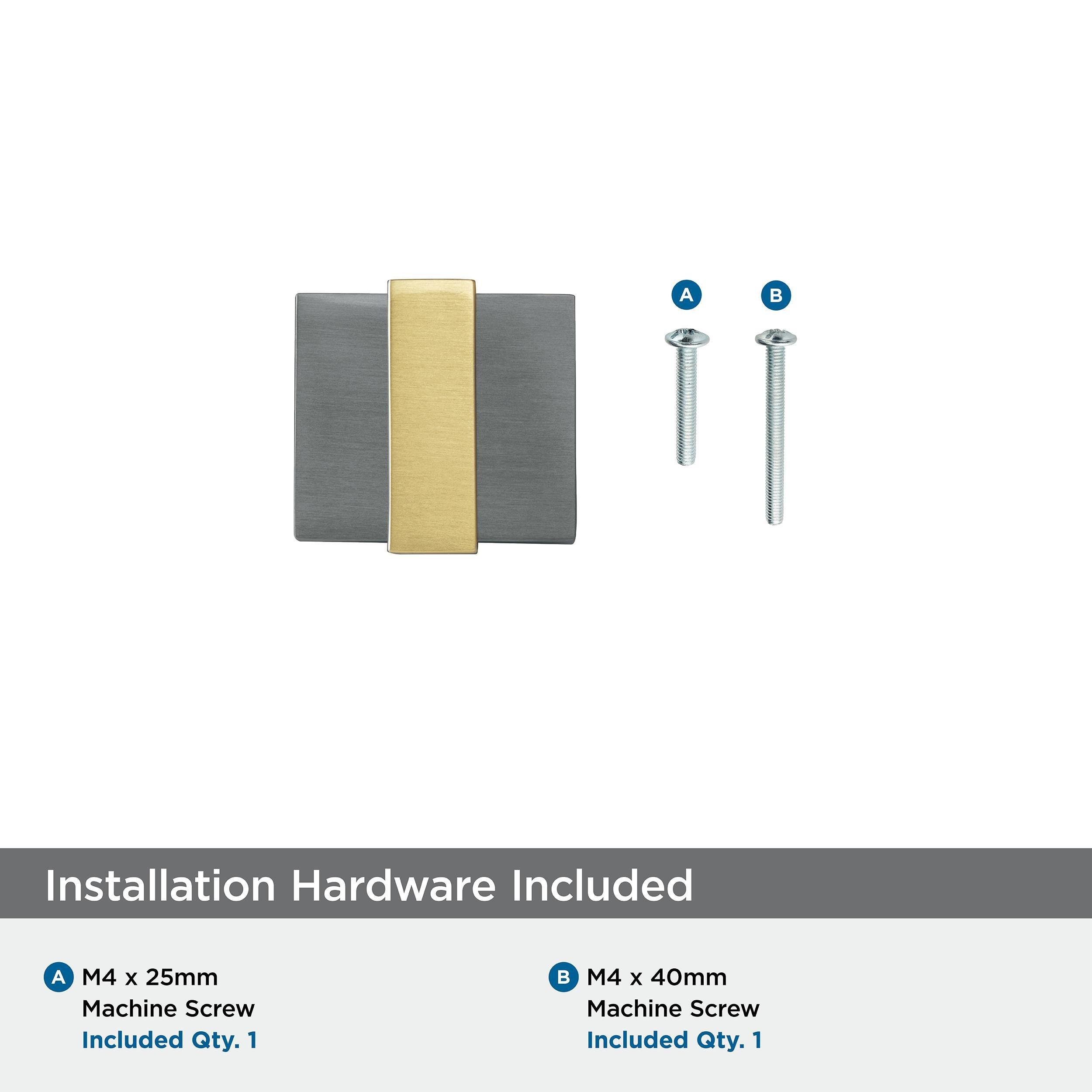 OVERTON 1-3/8 IN 35 MM LENGTH BLACK CHROME/BRUSHED GOLD CABINET KNOB 