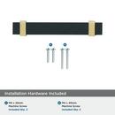 OVERTON 3-3/4 IN 96 MM CENTER-TO-CENTER BRUSHED MATTE BLACK/BRUSHED GOLD CABINET PULL 