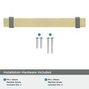 OVERTON 5-1/16 IN 128 MM CENTER-TO-CENTER BRUSHED GOLD/BLACK CHROME CABINET PULL 