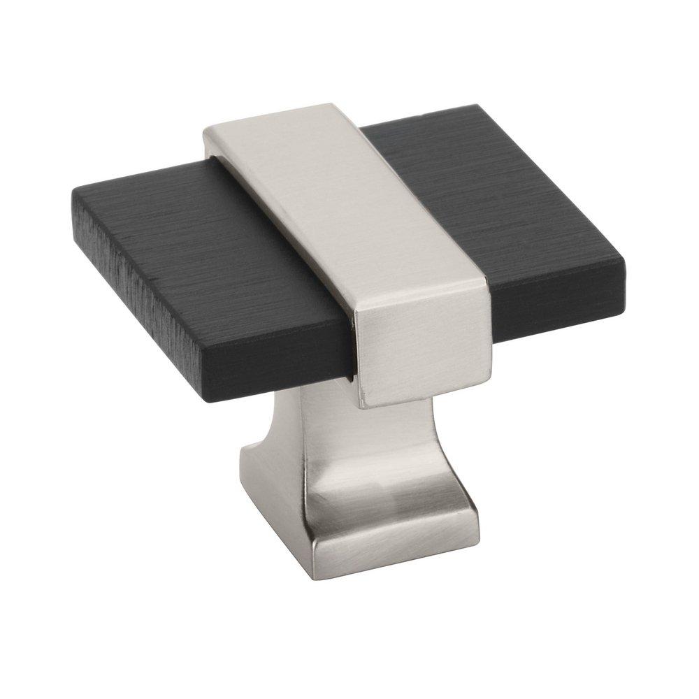 1-3/8 SQ KNOB BRUSHED MATTE BLACK/SATIN NICKEL *OVERTON 