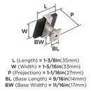 1-3/8 SQ KNOB BRUSHED MATTE BLACK/SATIN NICKEL *OVERTON 