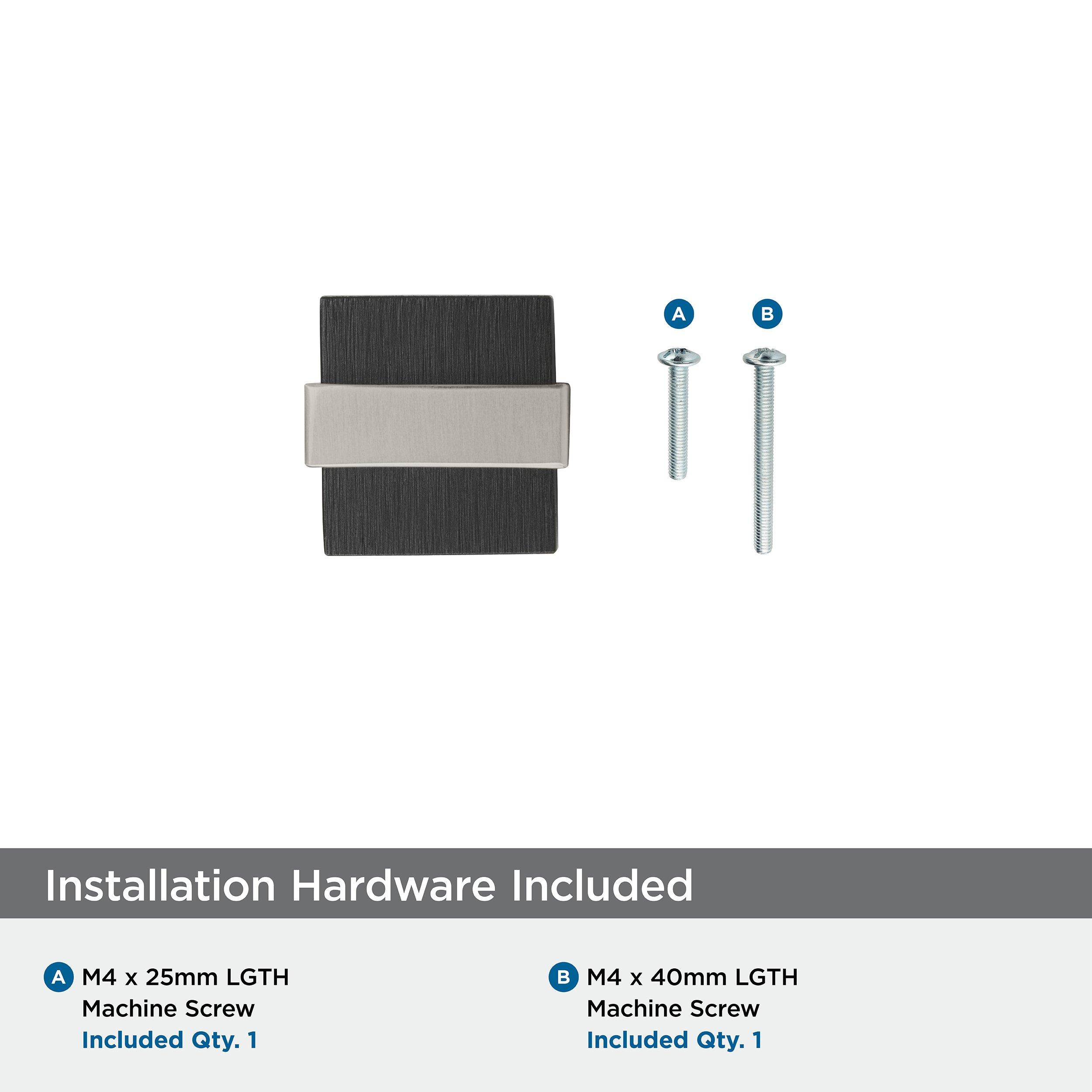 1-3/8 SQ KNOB BRUSHED MATTE BLACK/SATIN NICKEL *OVERTON 