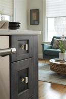 OVERTON 1-3/8 IN 35 MM LENGTH BRUSHED MATTE BLACK/BRUSHED GOLD CABINET KNOB 