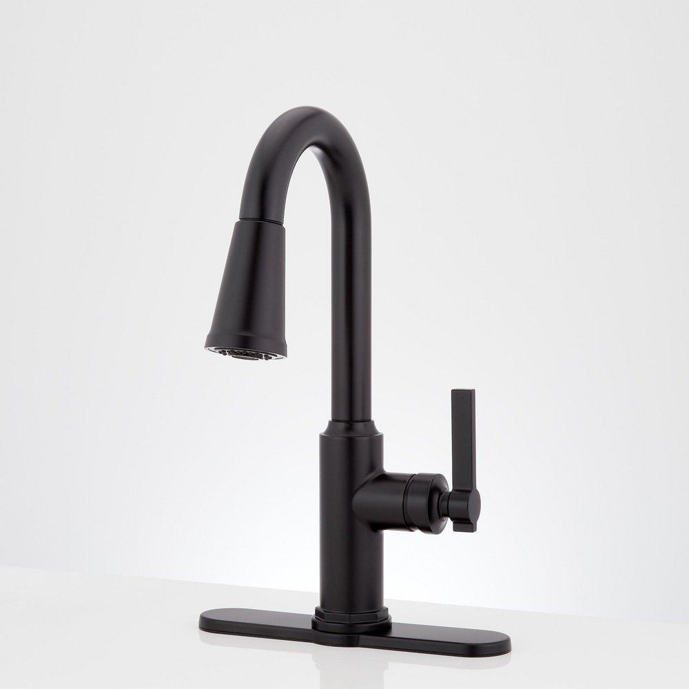 Signature Hardware Brushed Gold Single Handle Pull-Down Bar Faucet 