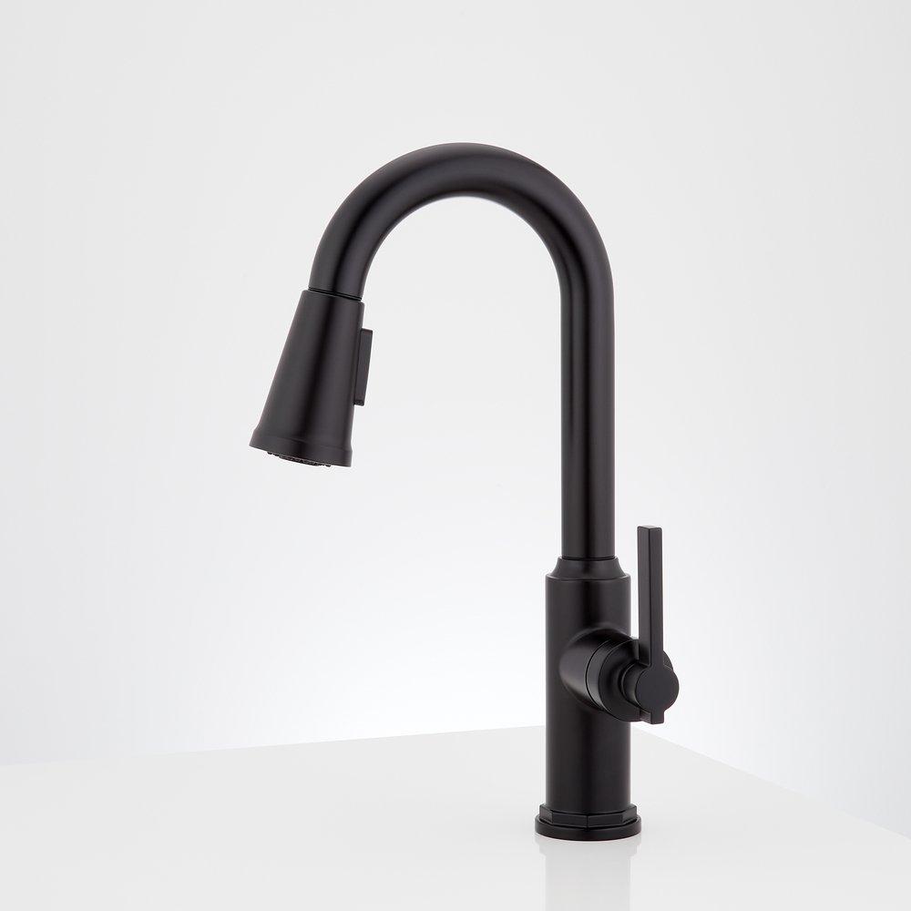 Signature Hardware Matte Black Single Handle Pull-Down Bar Faucet 