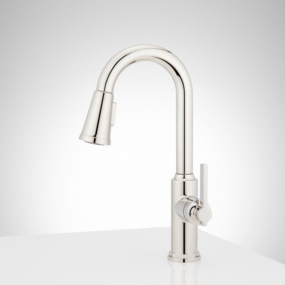 Signature Hardware Matte Black Single Handle Pull-Down Bar Faucet 