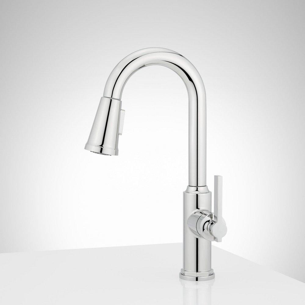 Signature Hardware Matte Black Single Handle Pull-Down Bar Faucet 
