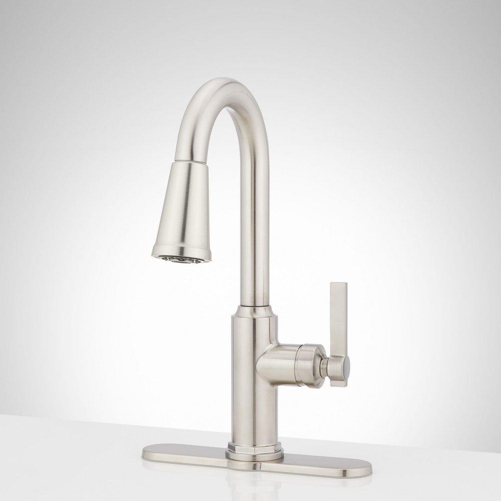 Signature Hardware Matte Black Single Handle Pull-Down Bar Faucet 