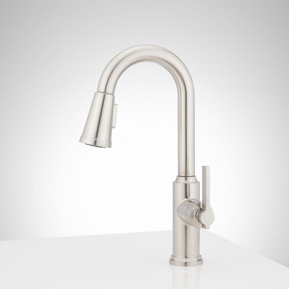 Signature Hardware Matte Black Single Handle Pull-Down Bar Faucet 