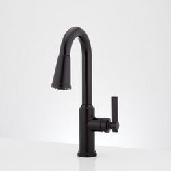 Single Handle Pull Down Bar Faucet in Matte Black