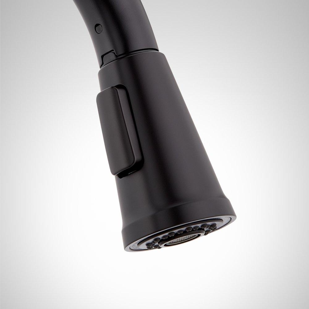 Signature Hardware Matte Black Single Handle Pull-Down Bar Faucet 