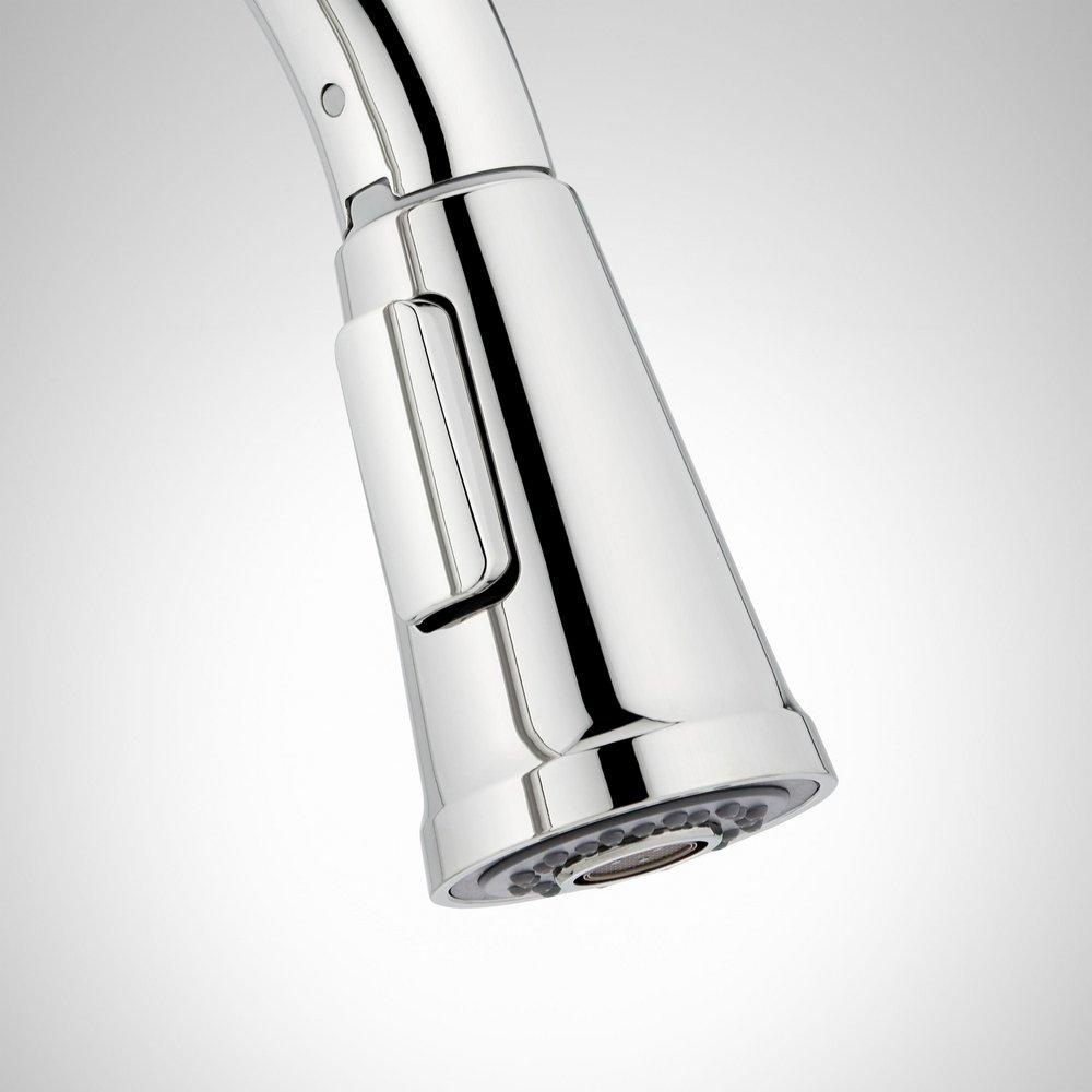 Signature Hardware Polished Nickel Single Handle Pull-Down Bar Faucet 