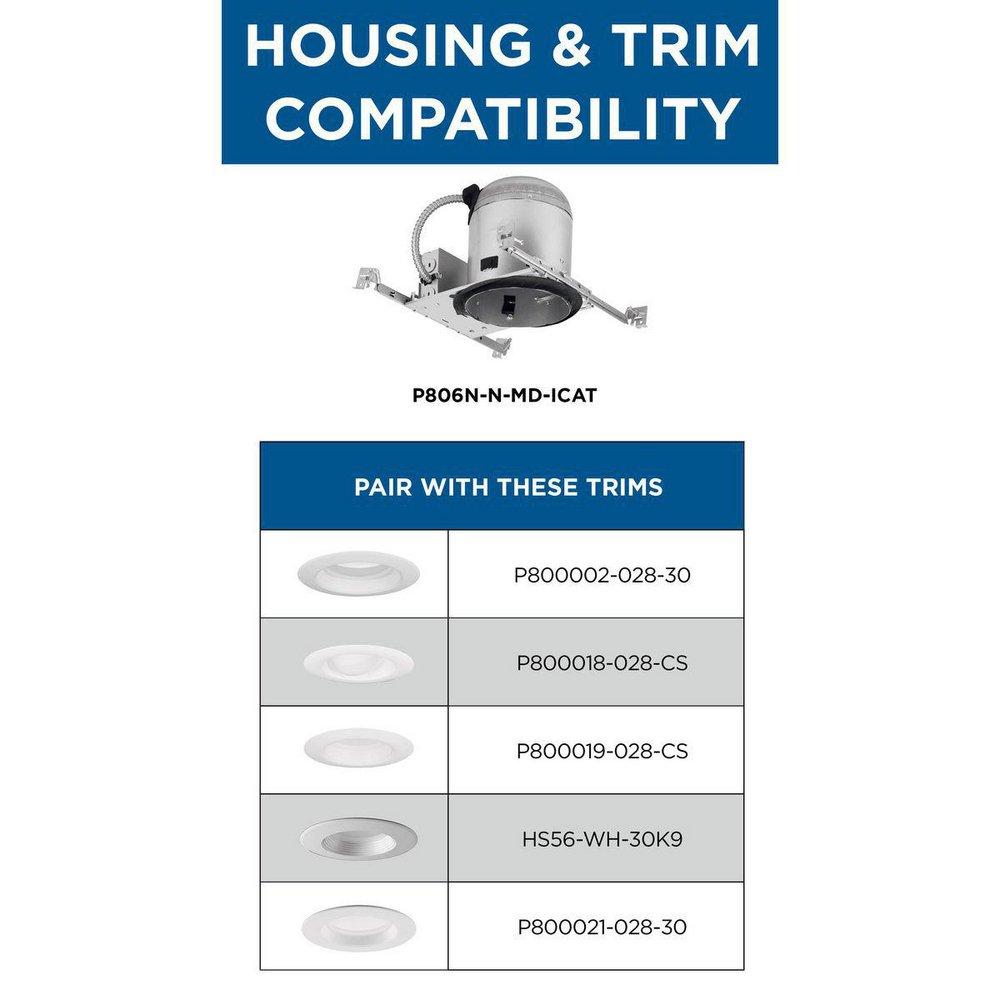 Progress Lighting Unfinished 9-3/8 x 6-5/8 x 7-3/8 in. 90W Incandescent Recessed Housing & Trim 