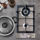 12 in. 2 Burner Gas Cooktop in Black/Stainless Steel 