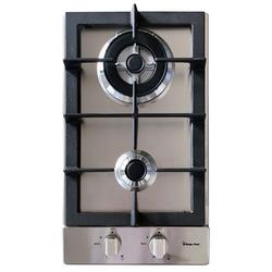 12 in. 2 Burner Gas Cooktop in Black/Stainless Steel