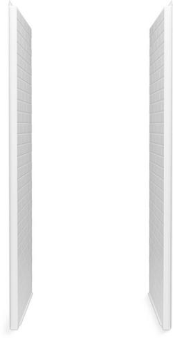 34 x 73-1/2 in. Shower End Wall Set with Backer Boards in White