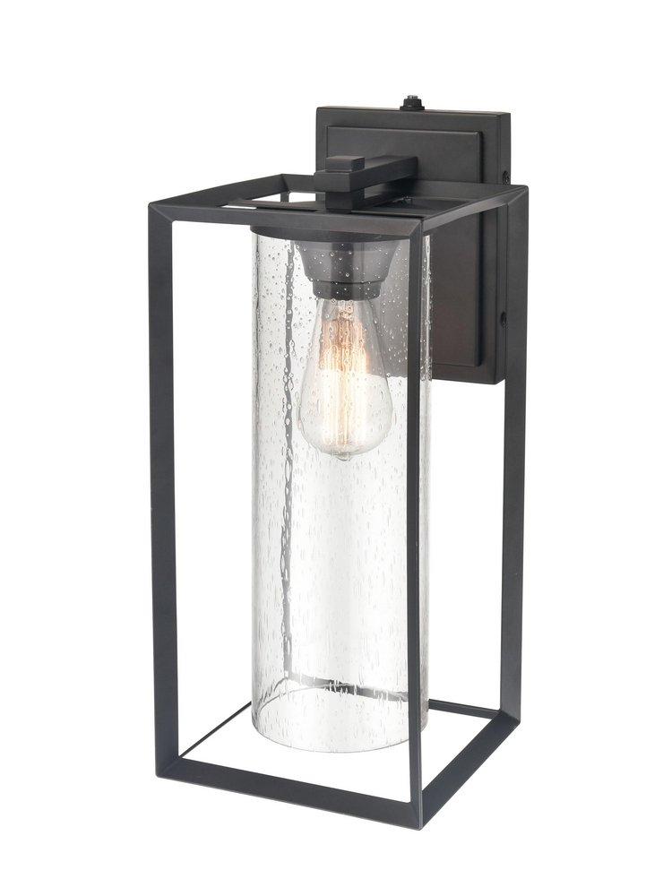 1-Light Outdoor Wall Sconce in Powder Coated Black 