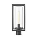 1-Light Outdoor Post Lantern in Powder Coated Black 
