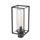 1-Light Outdoor Post Lantern in Powder Coated Black 