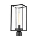 1-Light Outdoor Post Lantern in Powder Coated Black 