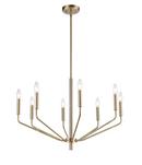 8-Light Chandelier Ceiling Light in Modern Gold