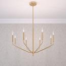 8-Light Chandelier Ceiling Light in Modern Gold 