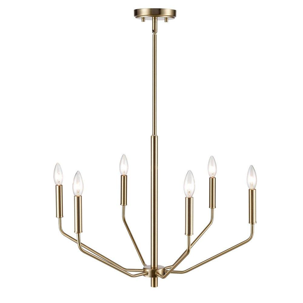 6-Light Chandelier Ceiling Light in Modern Gold 