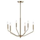 6-Light Chandelier Ceiling Light in Modern Gold