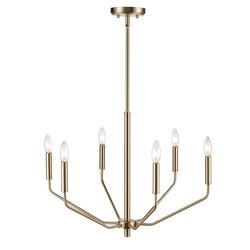 6-Light Chandelier Ceiling Light in Modern Gold
