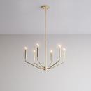 6-Light Chandelier Ceiling Light in Modern Gold 
