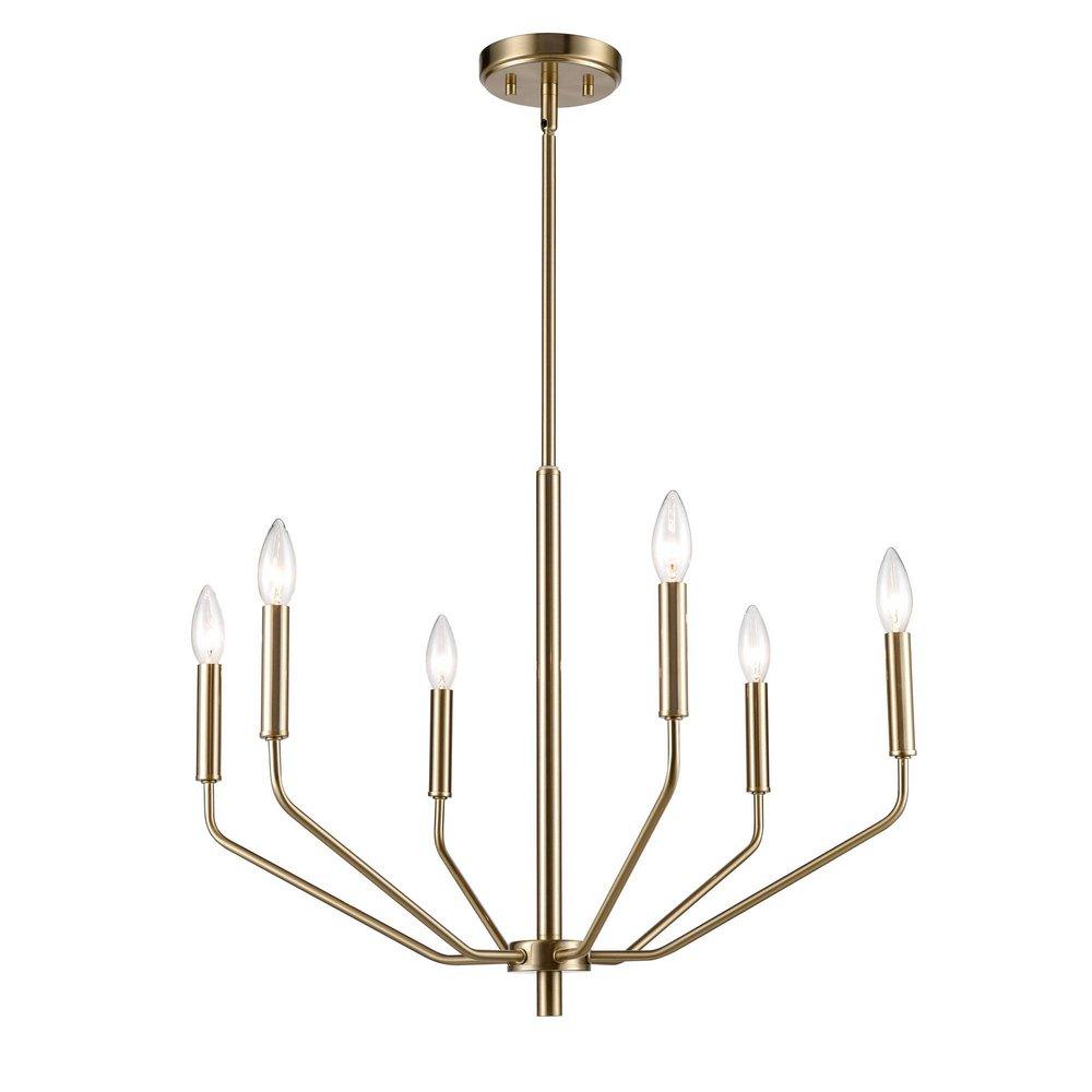 6-Light Chandelier Ceiling Light in Modern Gold 