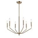 6-Light Chandelier Ceiling Light in Modern Gold 