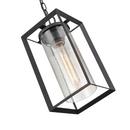 1-Light Outdoor Hanging Lantern in Powder Coated Black 