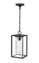 1-Light Outdoor Hanging Lantern in Powder Coated Black 