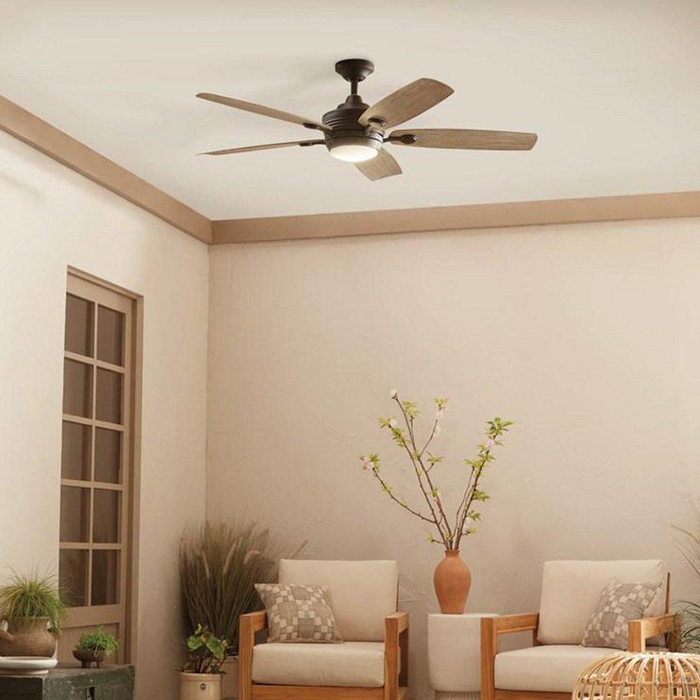 Kichler Lighting Olde Bronze 56 in. 5-Blade Indoor or Outdoor Ceiling Fan 