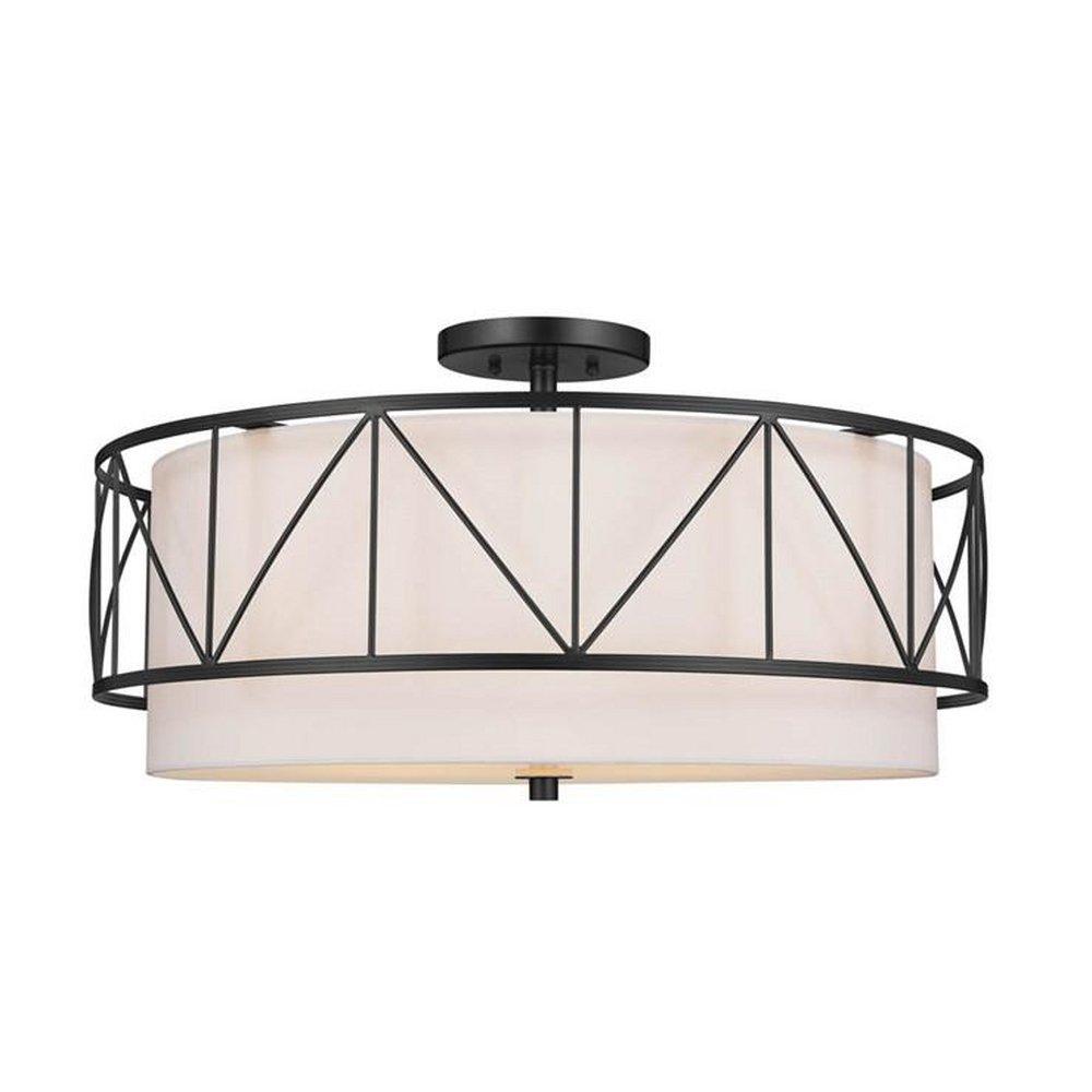 Kichler Lighting Black 75W 4-Light Medium E-26 Semi-Flush Mount Ceiling Fixture 